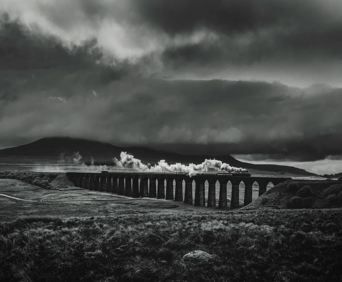 The Fellsman Crosses Ribblehead Viaduct by Matthew James Turner 