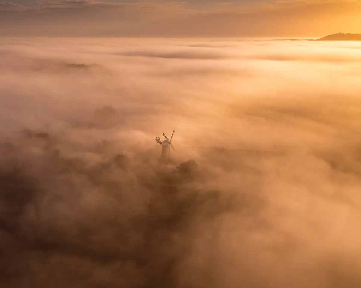 Windmill in the Mist by Itay Kaplan