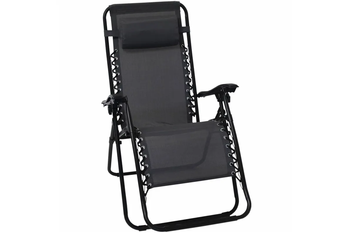Crusader Textilene Reclining Camping Chair on a white background