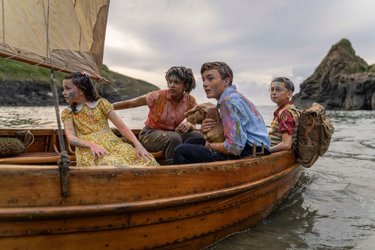 Children on boat in Famous Five