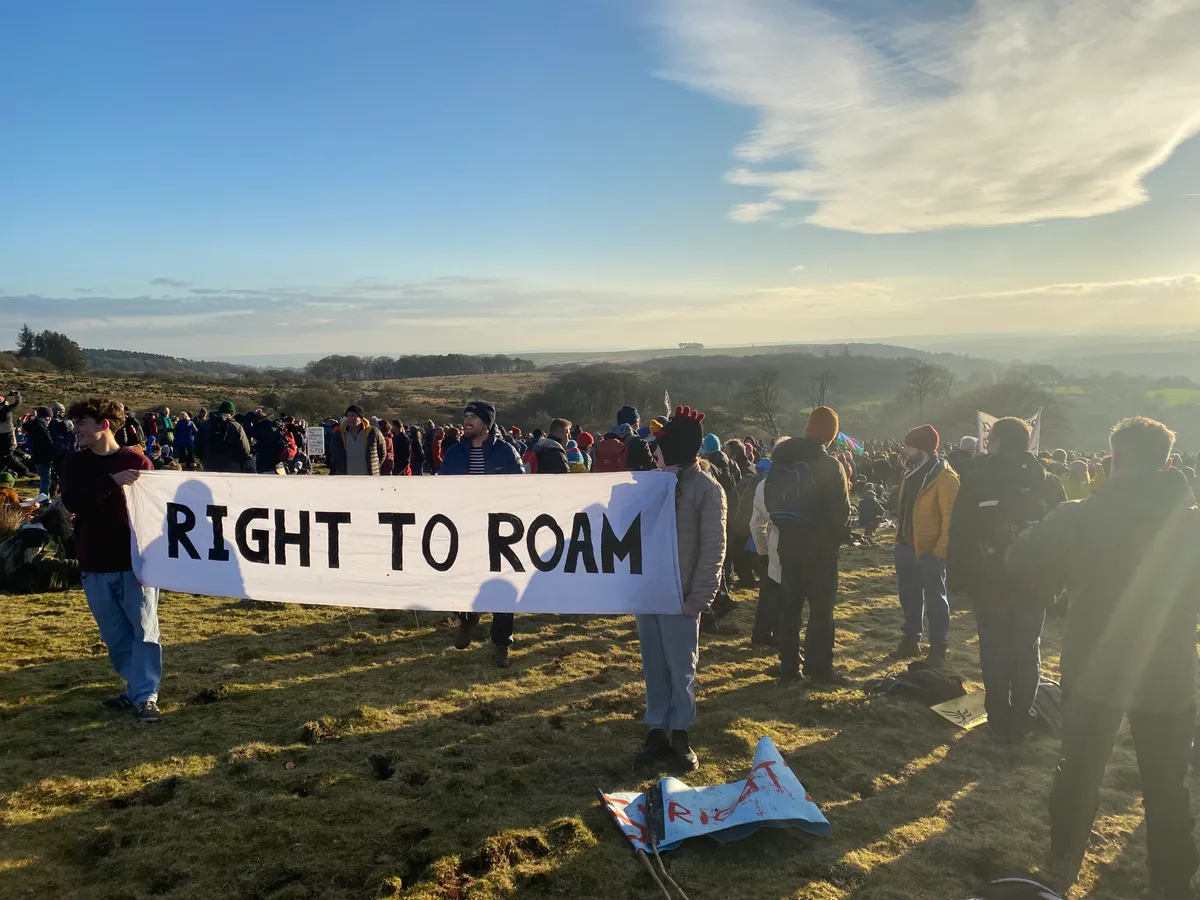 Right to Roam banner, Dartmoor