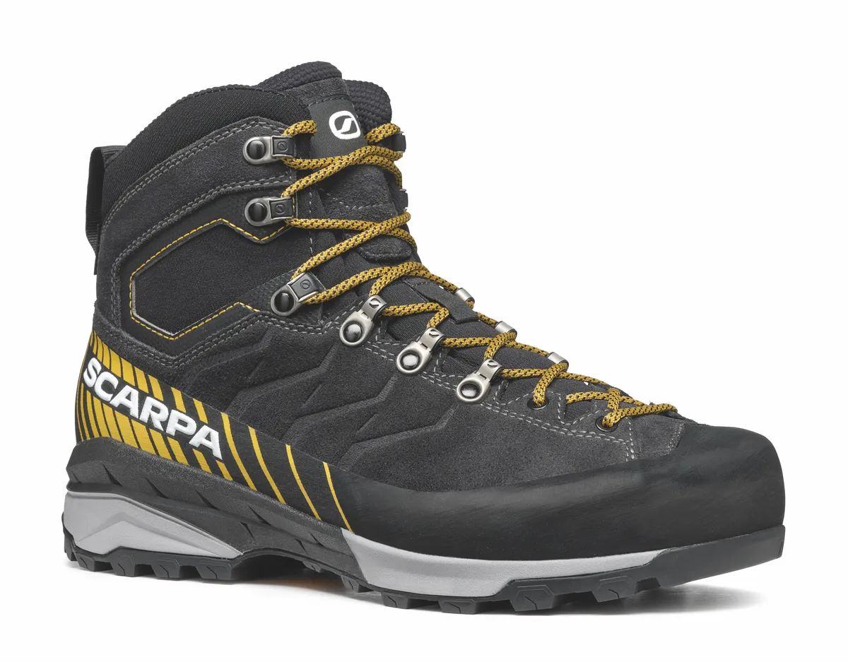 Scarpa Mescalito hiking boots with yellow laces