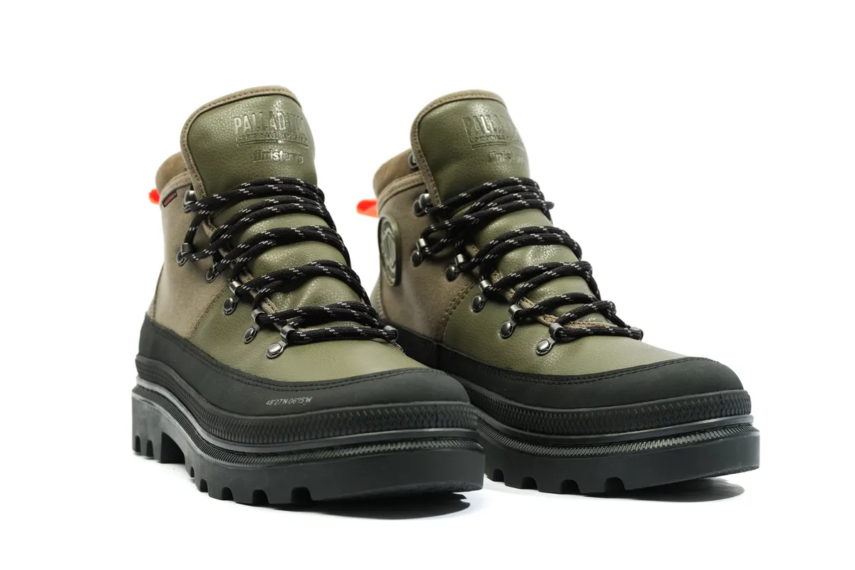 Green hiker boots