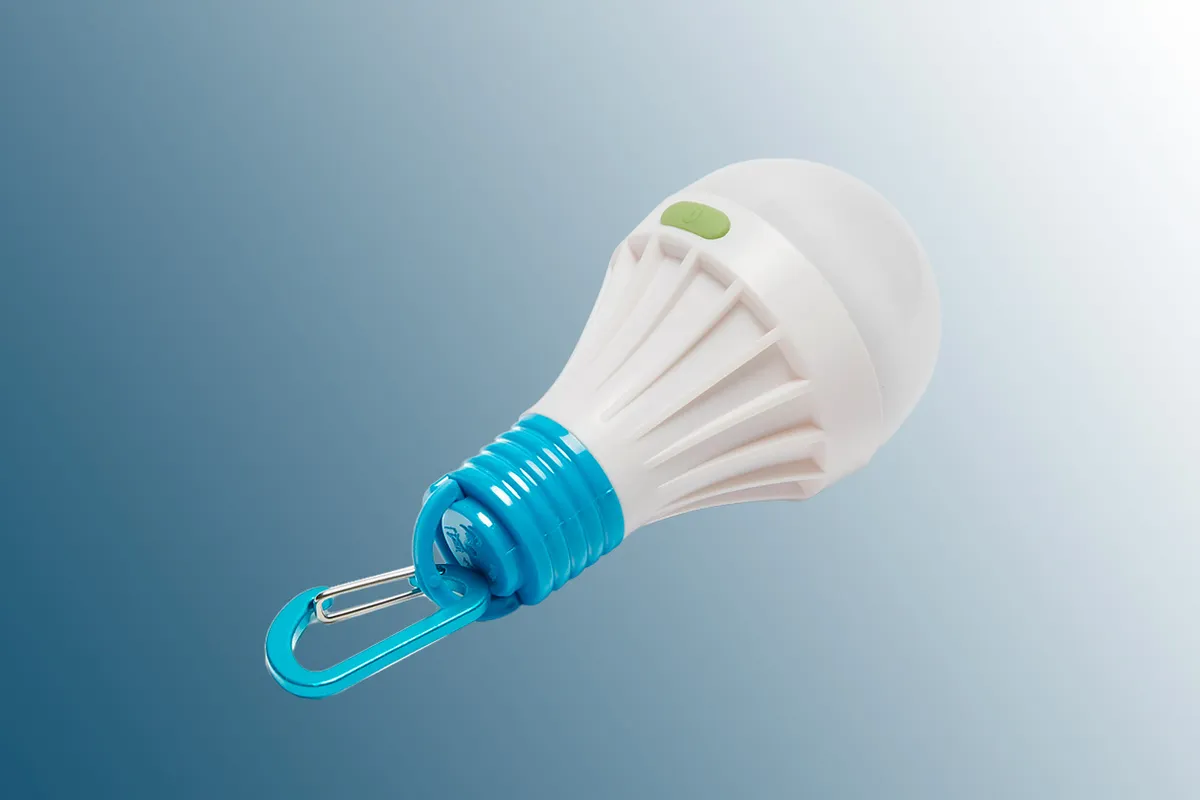 Eurohike 1W LED Orb light bulb on a blue background