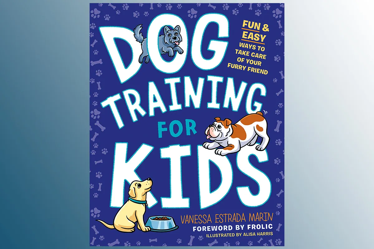 Dog Training for Kids: Fun and Easy Ways to Care for Your Furry Friend on a blue background