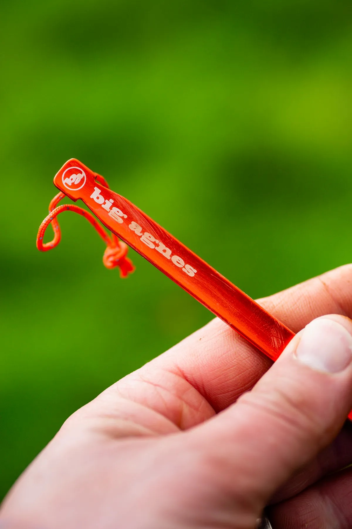 Red tent peg
