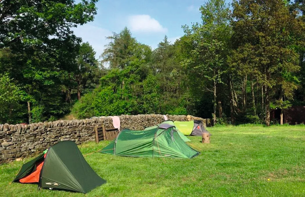 Tents at North Lees Campsite near Hathersage in Derbyshire