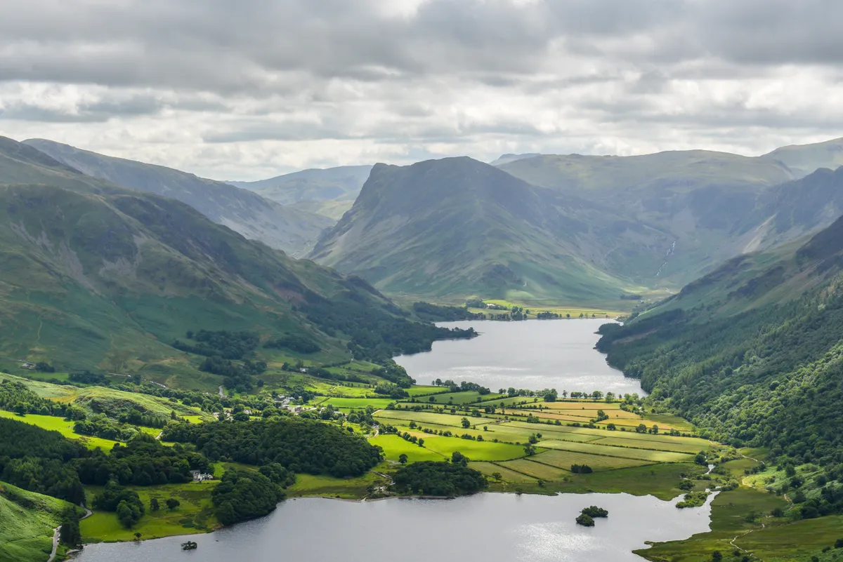 Crummock and Buttermere on a cloudy day