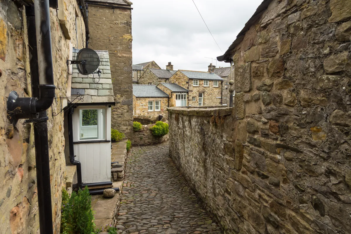 Narrow street in a Yorkshire town