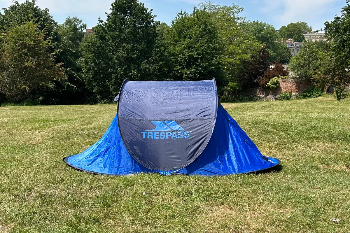 Trespass Swift 2 pop-up tent on grass
