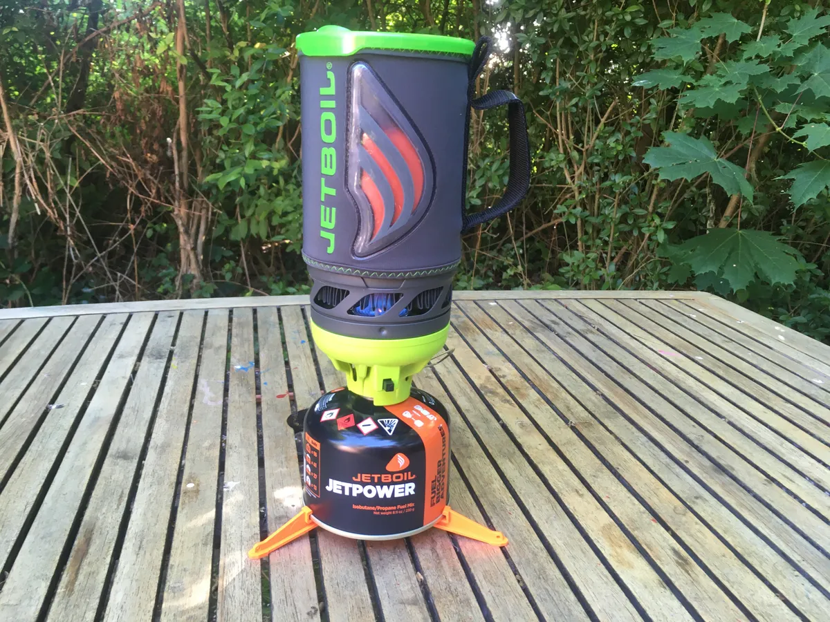 Jetboil Java Flash stove system on a wooden table