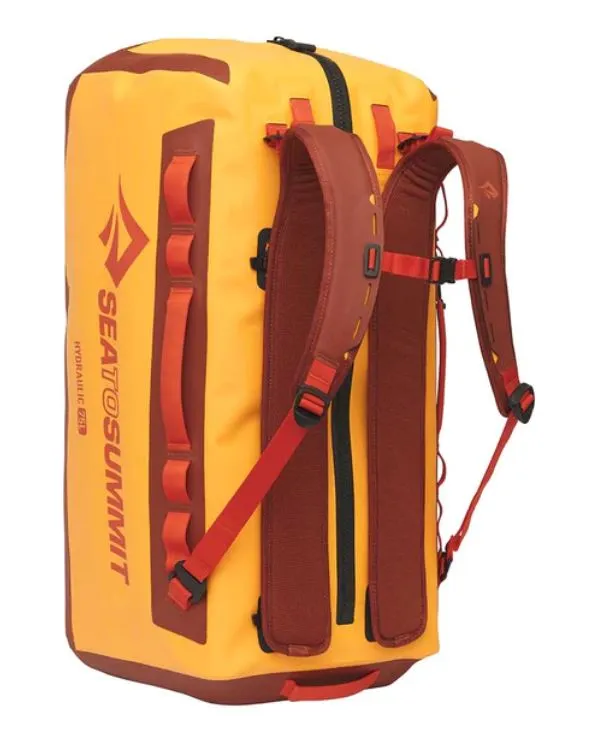 Yellow and red waterproof backpack