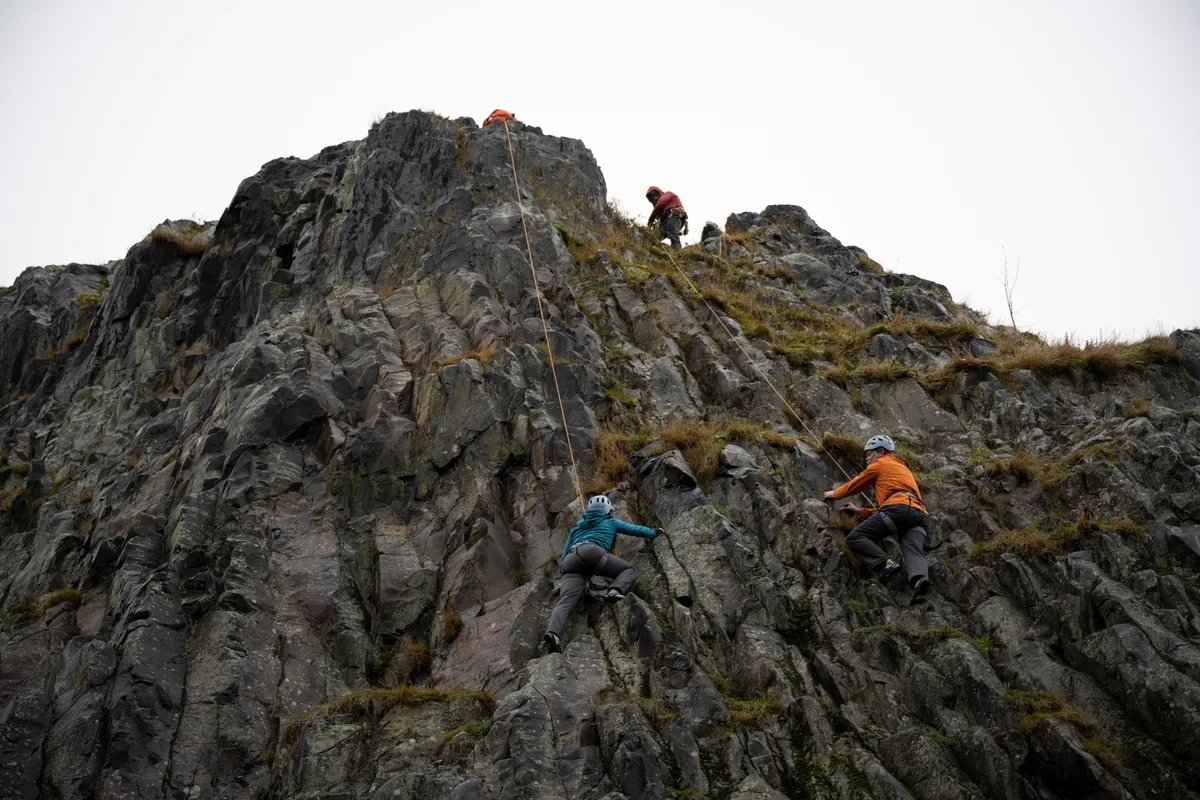 Climbers on Dumbarton Rock