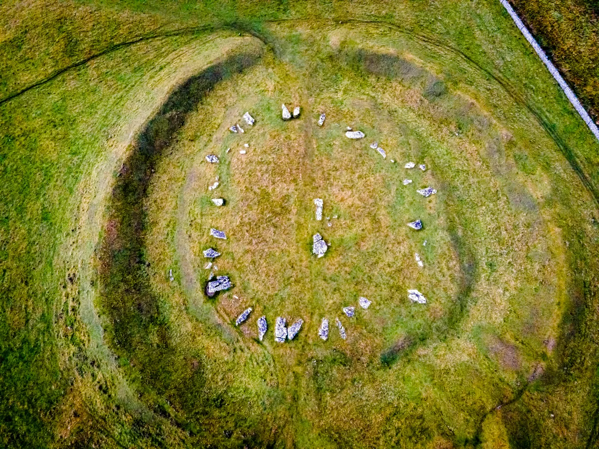 View of Arbor Low Stone Circle in Peak District