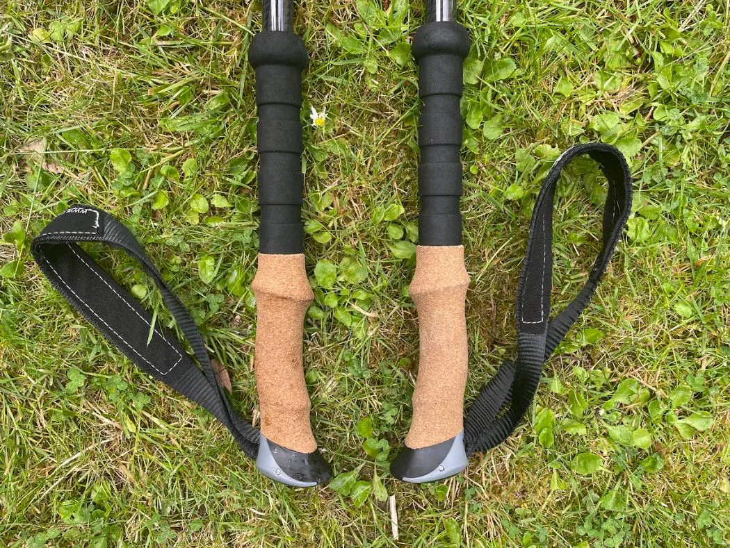 Walking pole cork handles