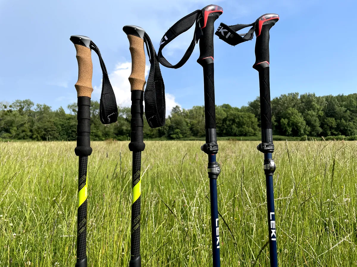 Two sets of walking poles