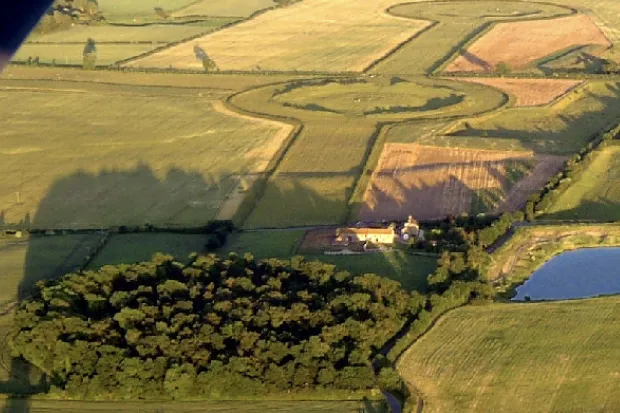 Thornborough Henges seen from the air