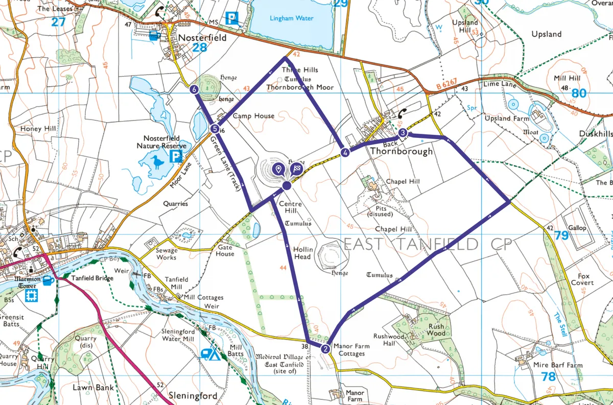 Thornborough Henges map