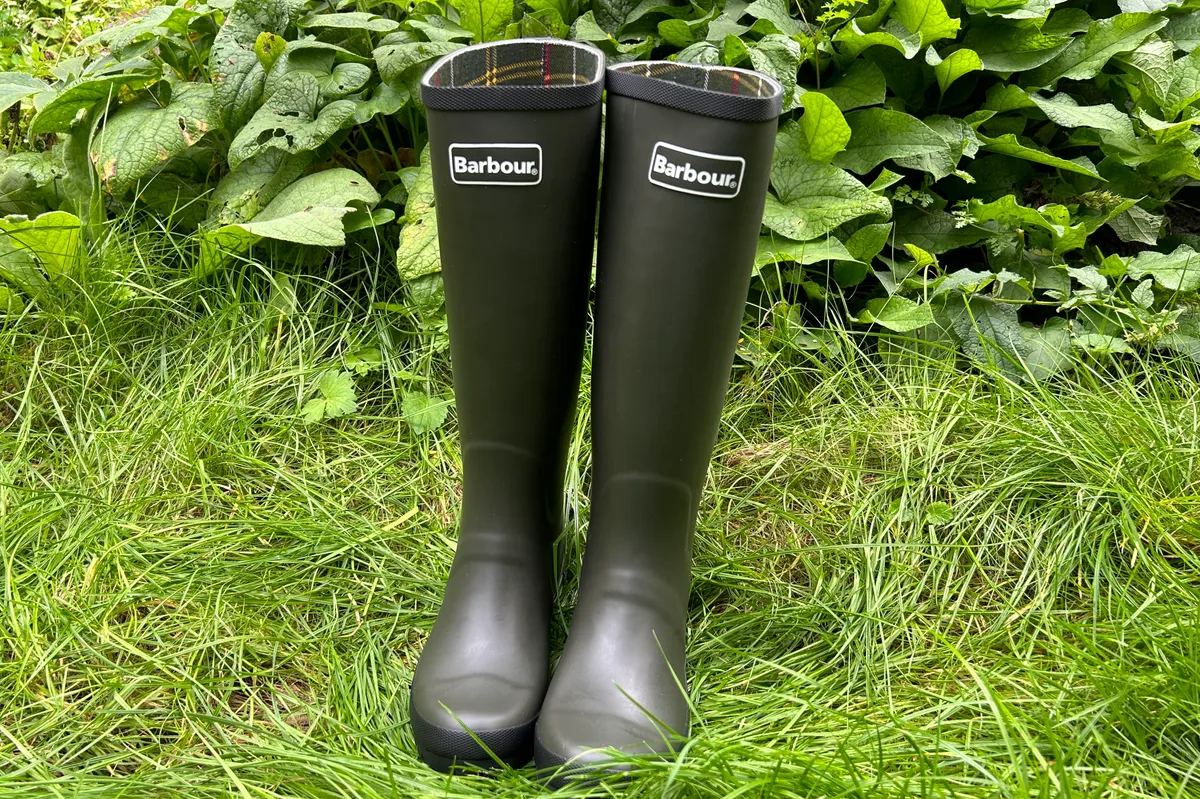 Barbour wellies on grass