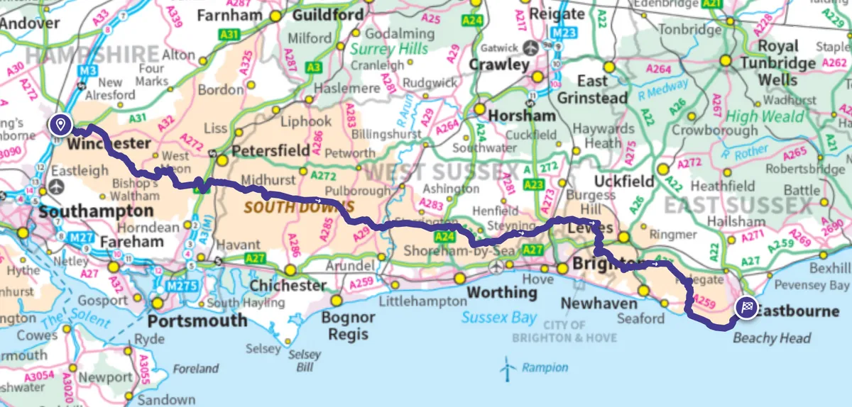 South Downs Way map