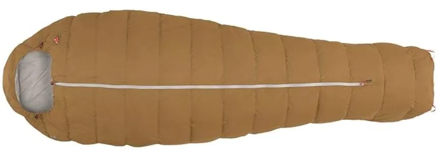 Beige sleeping bag on white background 