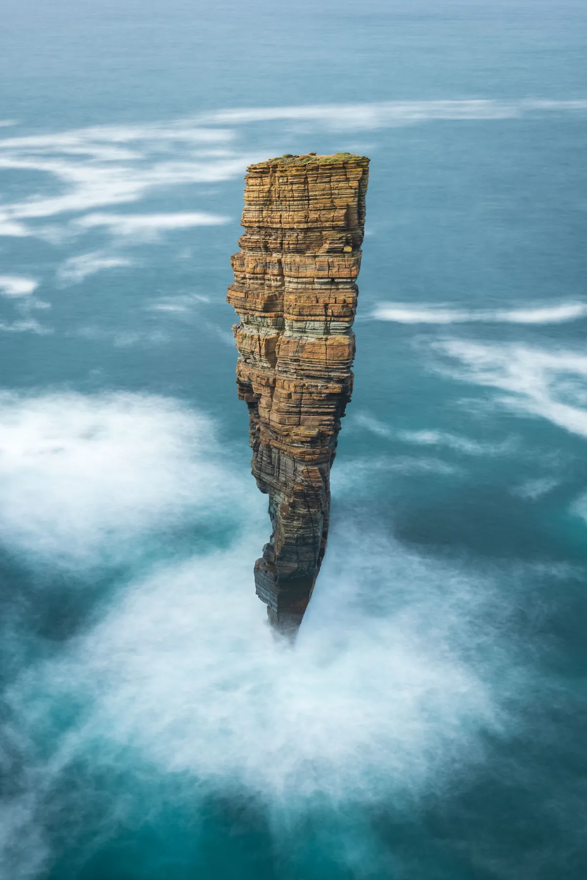 North Gaulton Castle sea stack on the wild west coast of Mainland Orkney