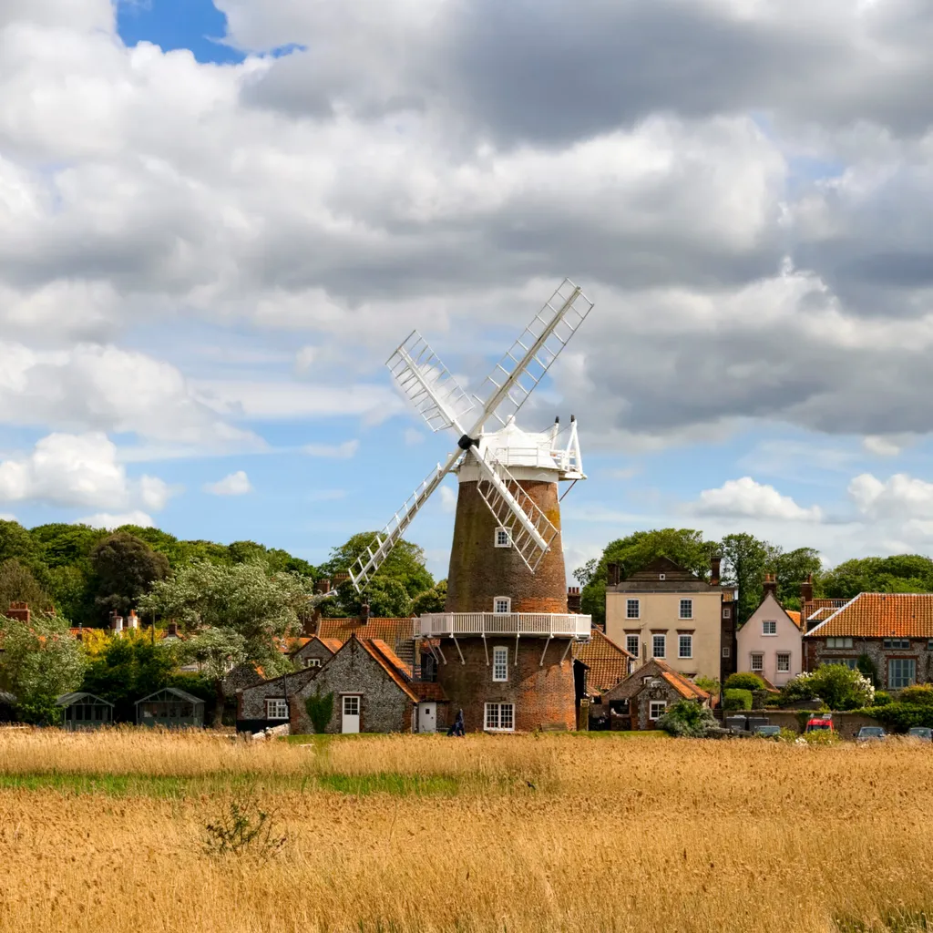Mill and cottages at Cley next the Sea