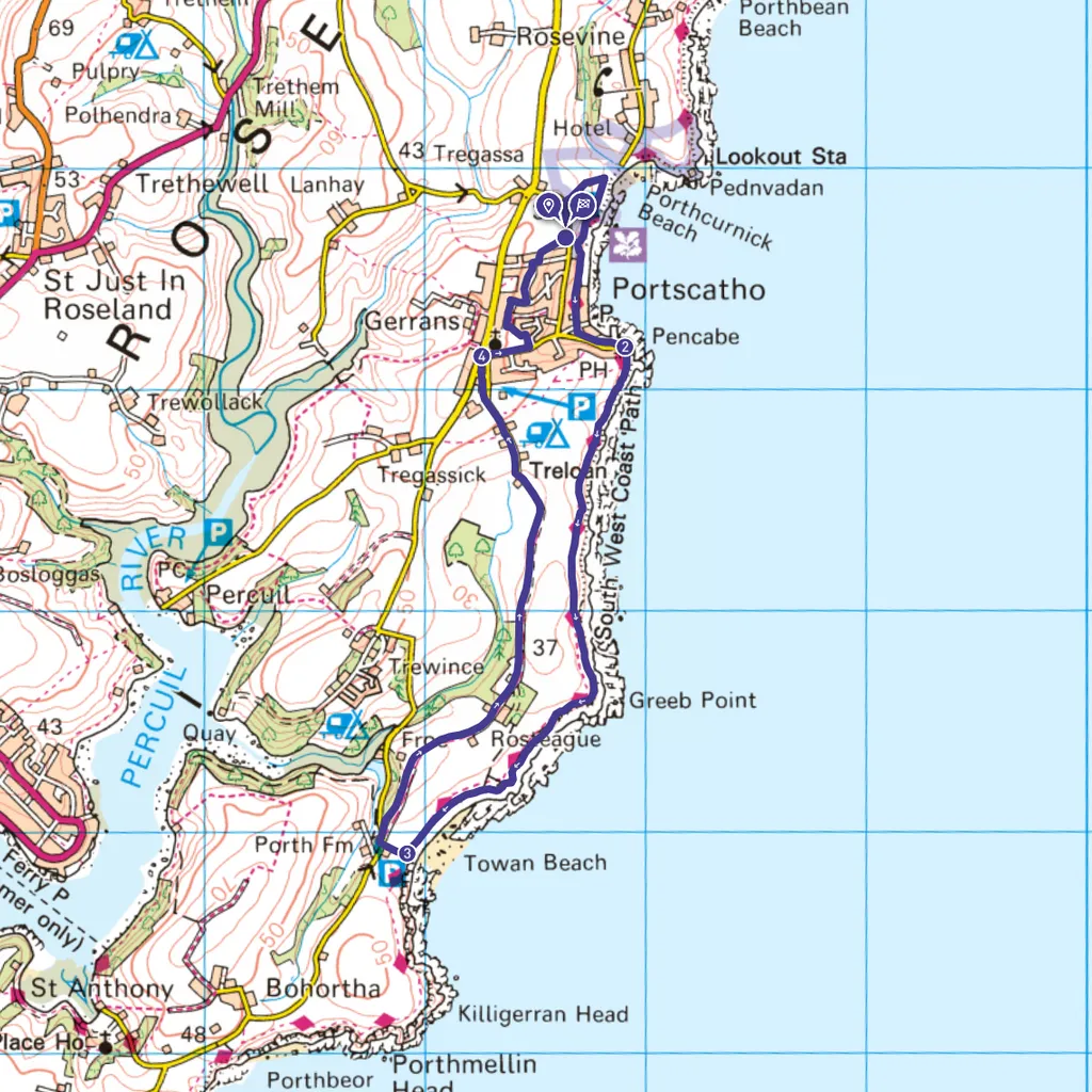 Portscatho walk map
