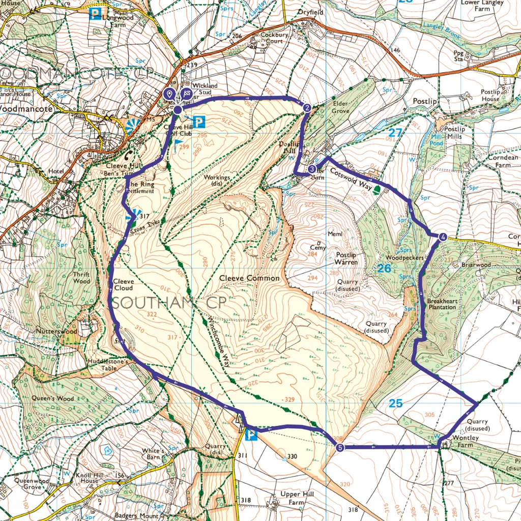 Cleeve Hill map