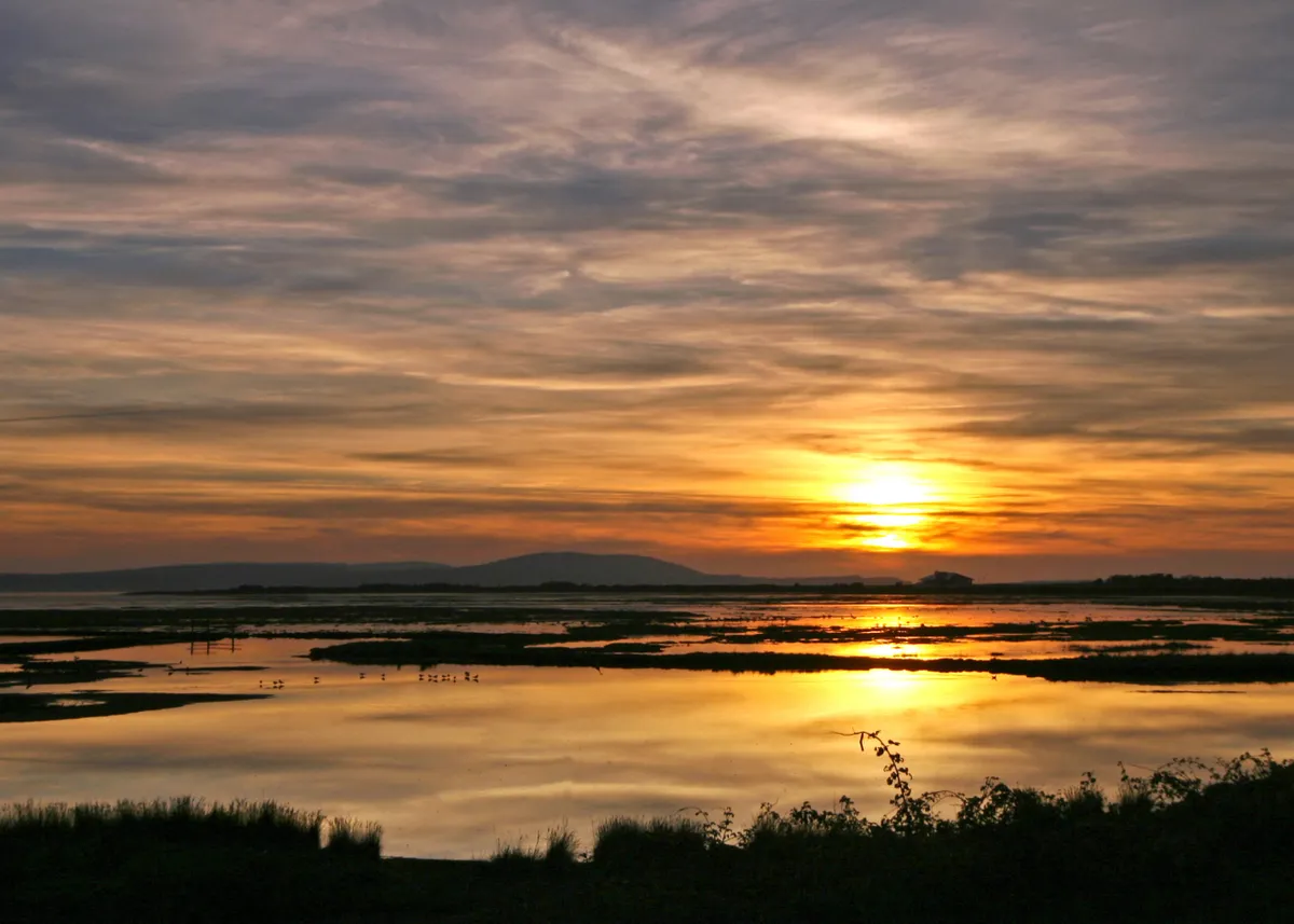 Sunset over the Burry Inlet near Llanelli