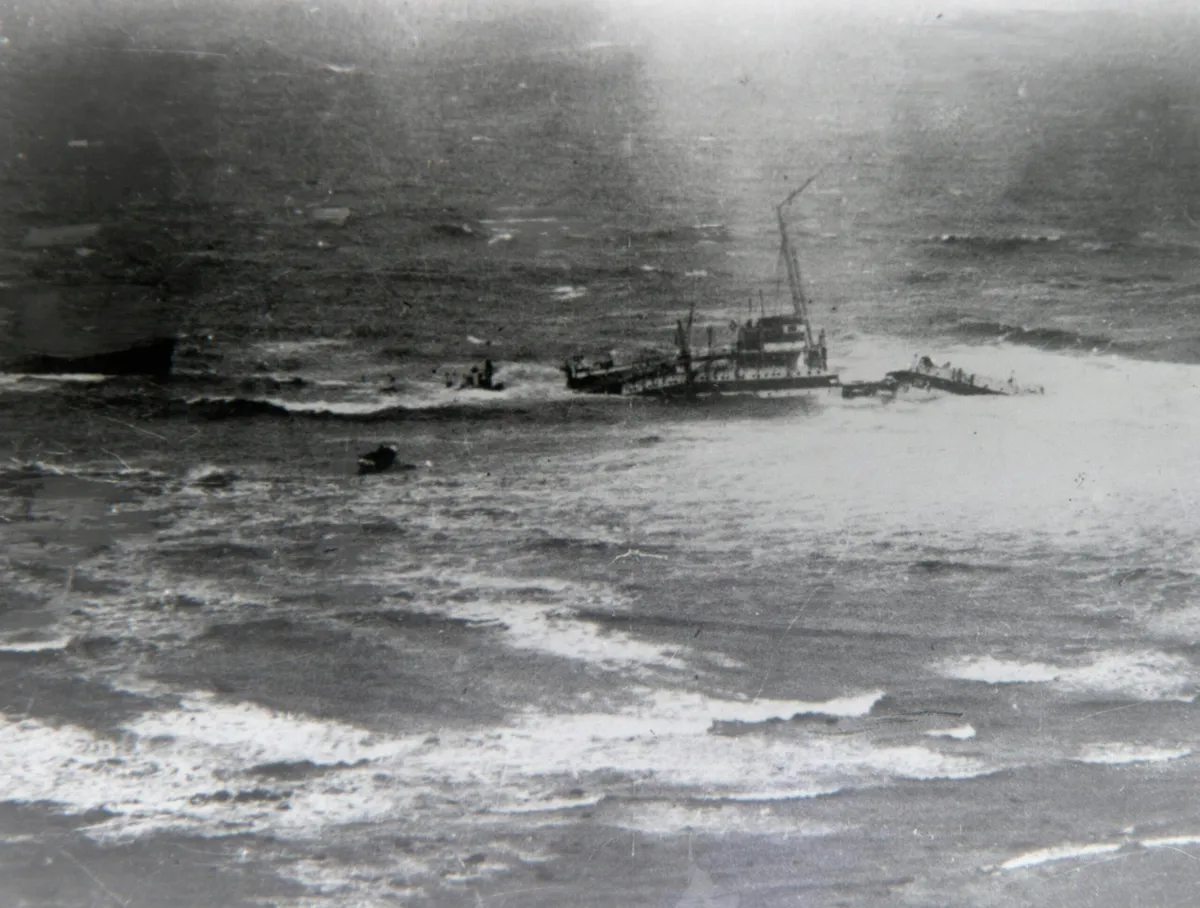 The hospital ship Rohilla breaking up and sinking off the coast of Whitby