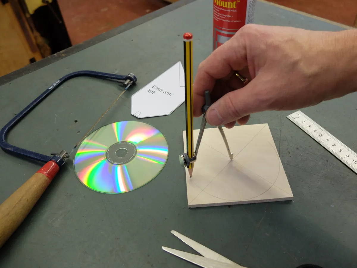 Marking out the drive disc