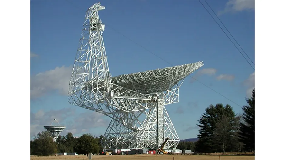 The radio telescope at Green Bank Observatory has been used under the Breakthrough Listen project. (Credit: NRAO/NSF)