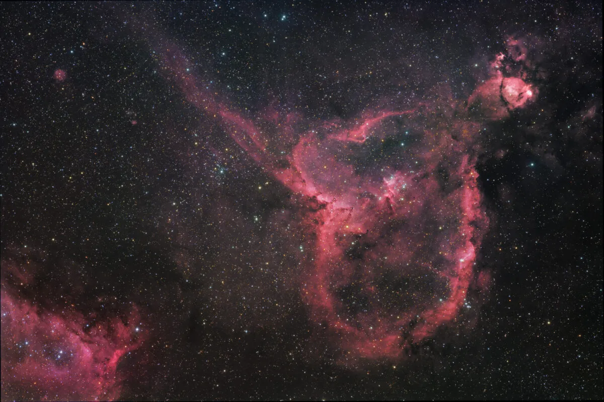 IC 1805, the Heart nebula, as seen by The Hubble Space Telescope. Credit: ESA/NASA