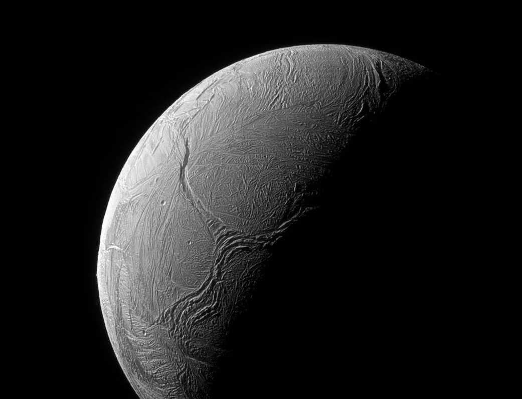 Enceladus: Saturn's icy moon. Credit: NASA/JPL-Caltech/Space Science Institute