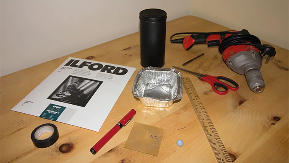 Materials for making a pinhole camera