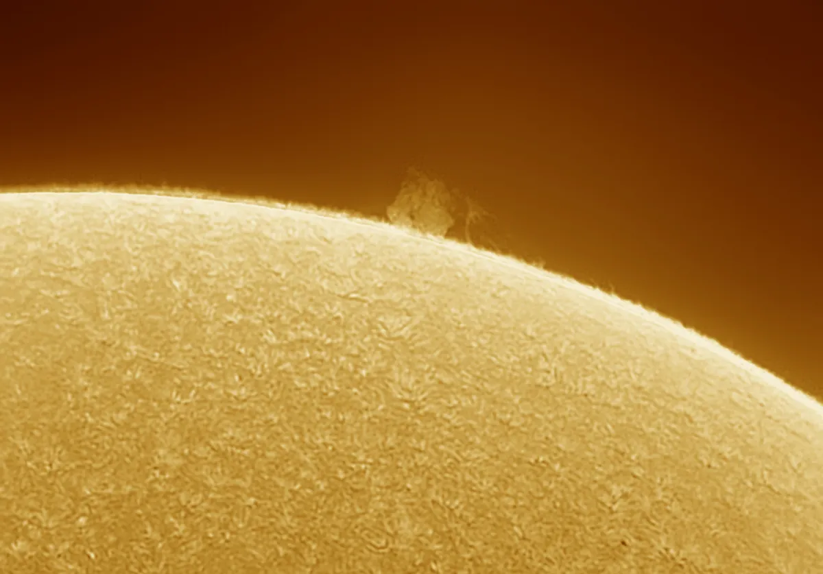 Sun Closeup 28th December by Amit Sharma, London, UK. Equipment: ST102, Quark Chromosphere, DMK41AU02.AS