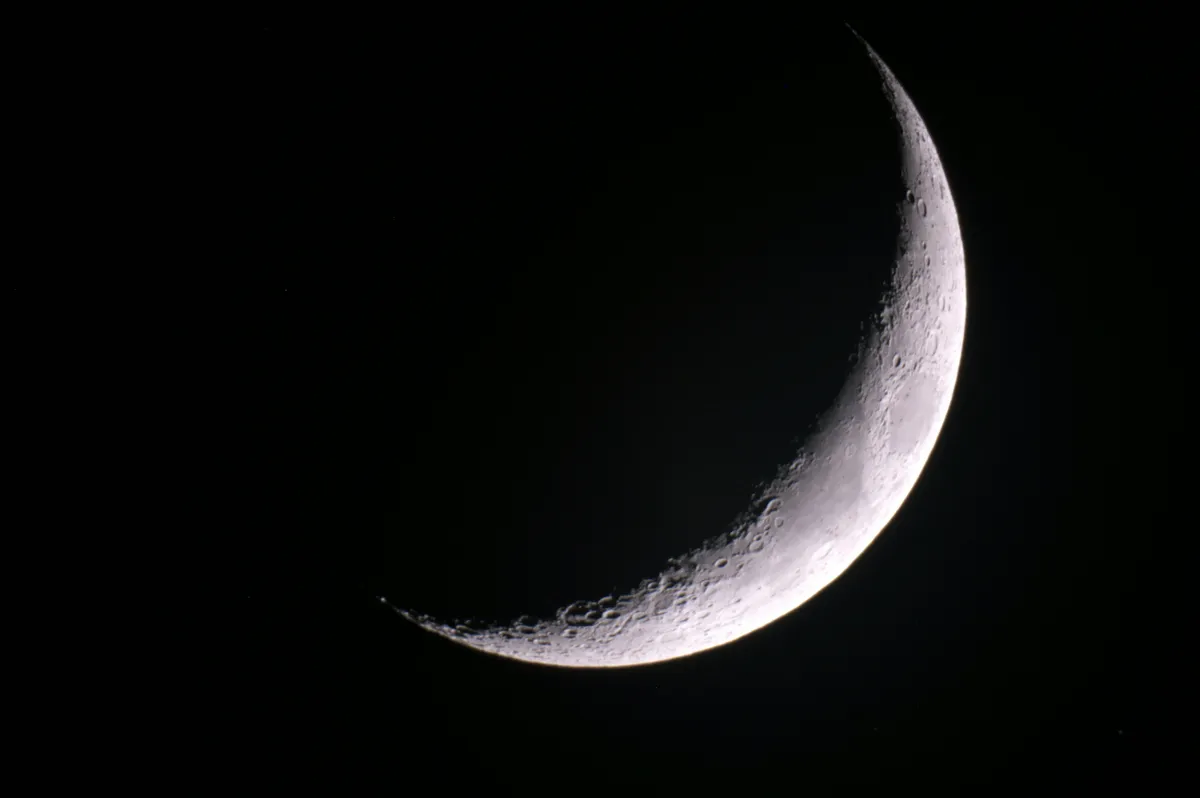 My first moon shot! Philip Ditchfield, Preston, UK. Equipment: Celestron Nexstar 6 SE, Konica Minolta Dynax 5d, T ring, T ring Adaptor