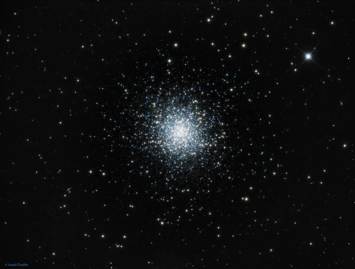M13 Cluster by Jaspal Chadha, London, UK. Equipment: Altair Astro RC 250TT, Ioptron CEM 60 Mount, QHY9S Mono CCD, Baader Filters.