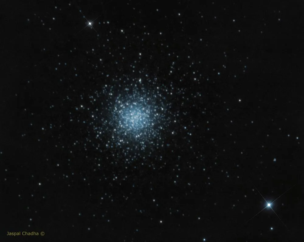 M3 by Jaspal Chadha, London, UK. Equipment: Altair Astro RC 250TT, QSI 690 CCD, LRGB filters, Ioptron CEM 60 mount - unguided.