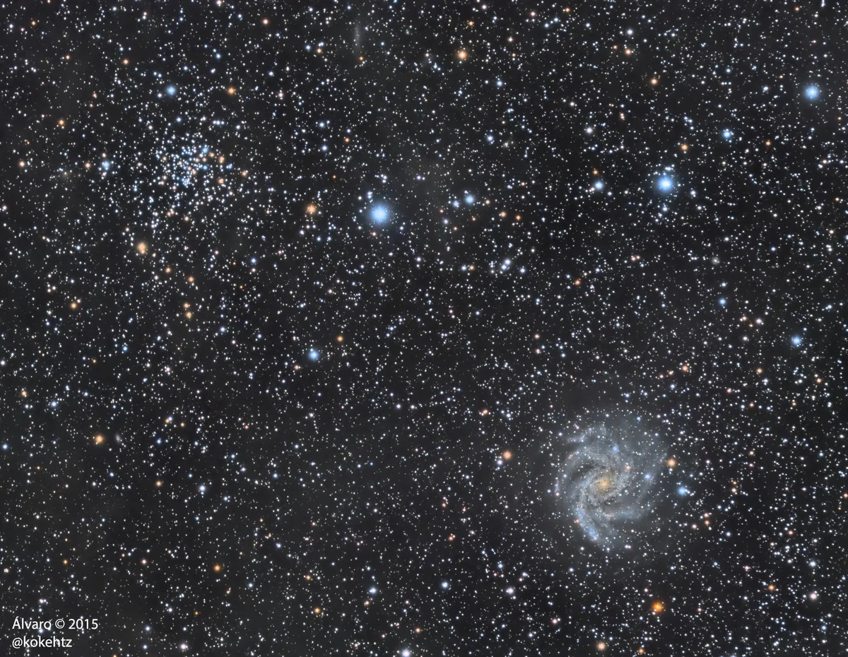 NGC6946 and NGC6939 Widefield by Álvaro Ibáñez Pérez, Las Inviernas, Madrid, Spain.
