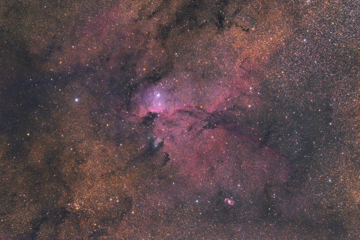 Rim Nebula, or 'The Hands' by Christian vd Berge, Kiripotib, Namibia. Equipment: APM 107/700 triplet, Riccardi 0.75 reducer, Fornax 51, Nikon D600, Lacerta MGEN.