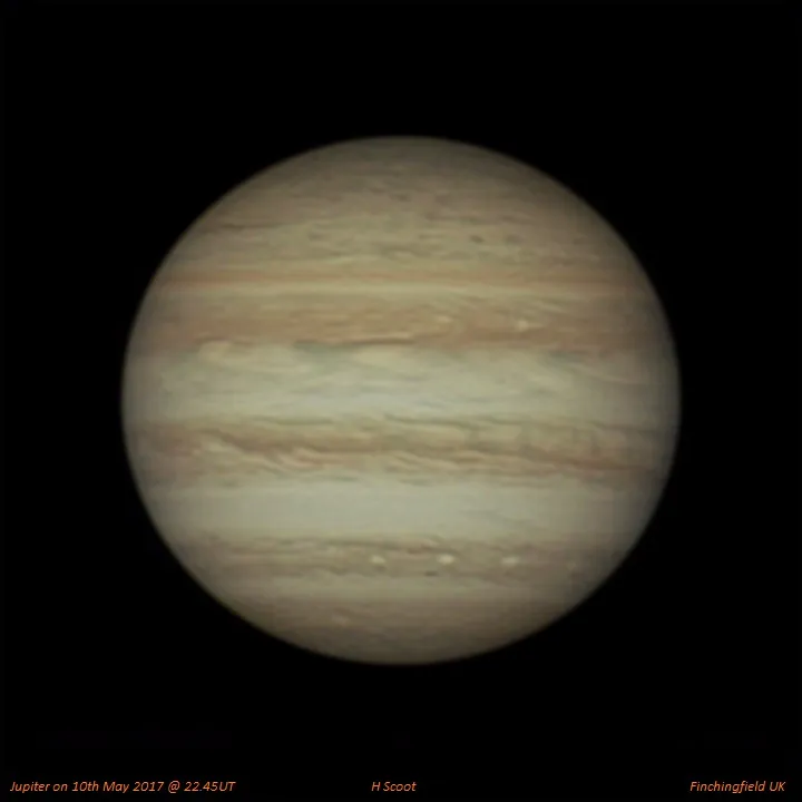 Jupiter on 10th May by Harvey Scoot, Essex, UK. 