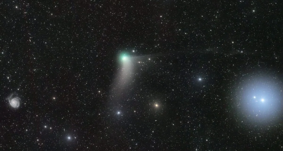 Catalina between Pinwheel Galaxy and Mizar-Alcor by José J. Chambó, Mayhill, New Mexico USA. Equipment: Takahashi FSQ ED 106mm. f/5.0, SBIG STL-11000M