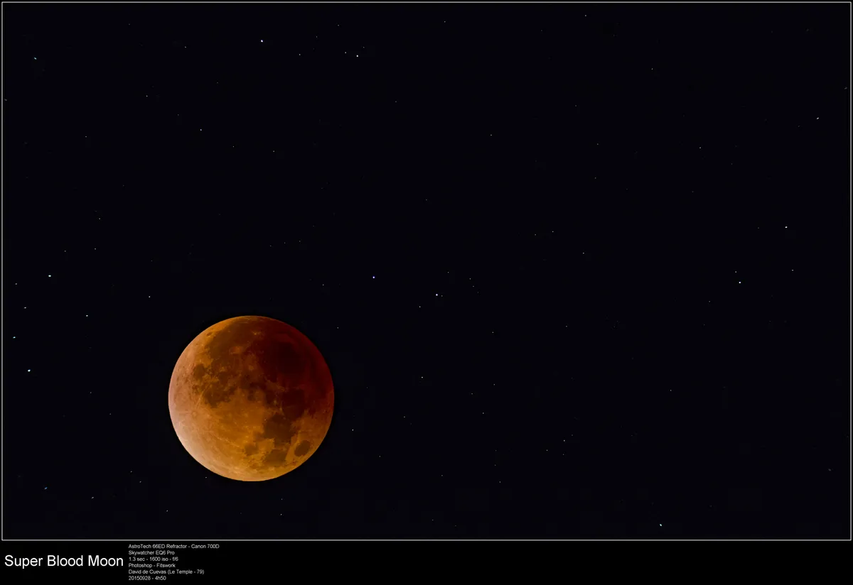 Lunar Eclipse (28/09/2015) by David de Cuevas, Treize vents, France.