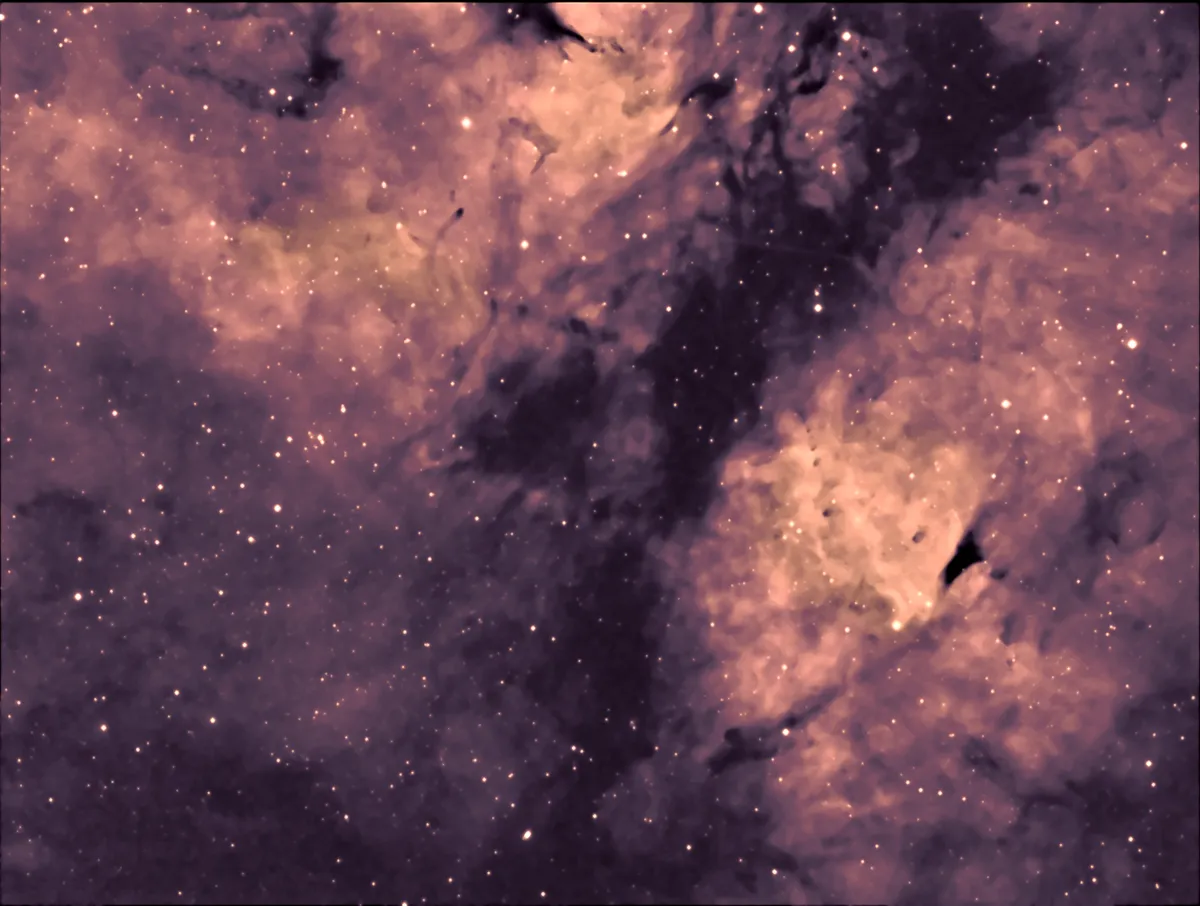 LDN 889 Dark Nebula by Rob Little, Corbridge, UK. Equipment: Takahashi FSQ106, 1.6 barlow, ATIK 383L , NeQ6Pro mount, Narrowband HA and OIII