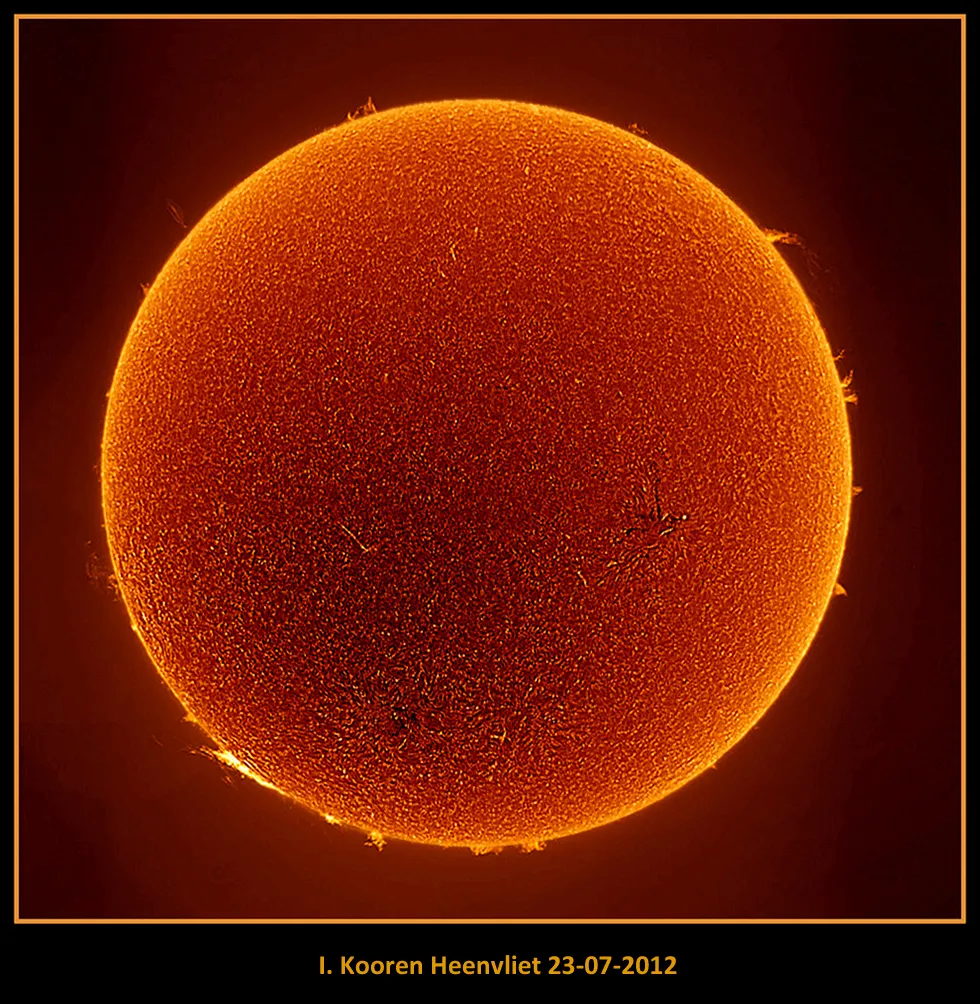 The Sun 23-07-2012 by I. Kooren, Heenvliet, The Netherlands. Equipment: DMK31, Solarmax60S