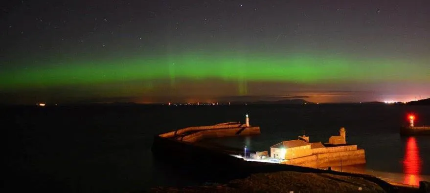 Aurora over the Solway Firth from Whitehaven Cumbria by Adrian Strand, Whitehaven Cumbria.