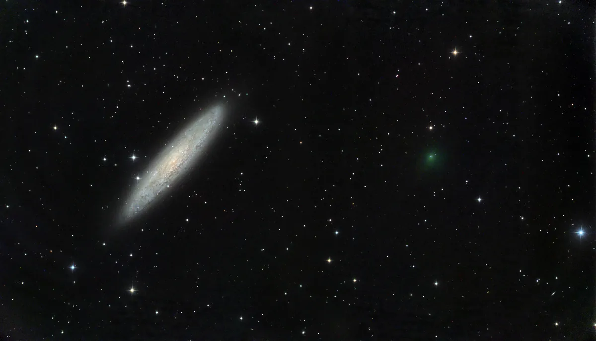 Short-period Comet 66P/duToit and Silver Dollar Galaxy