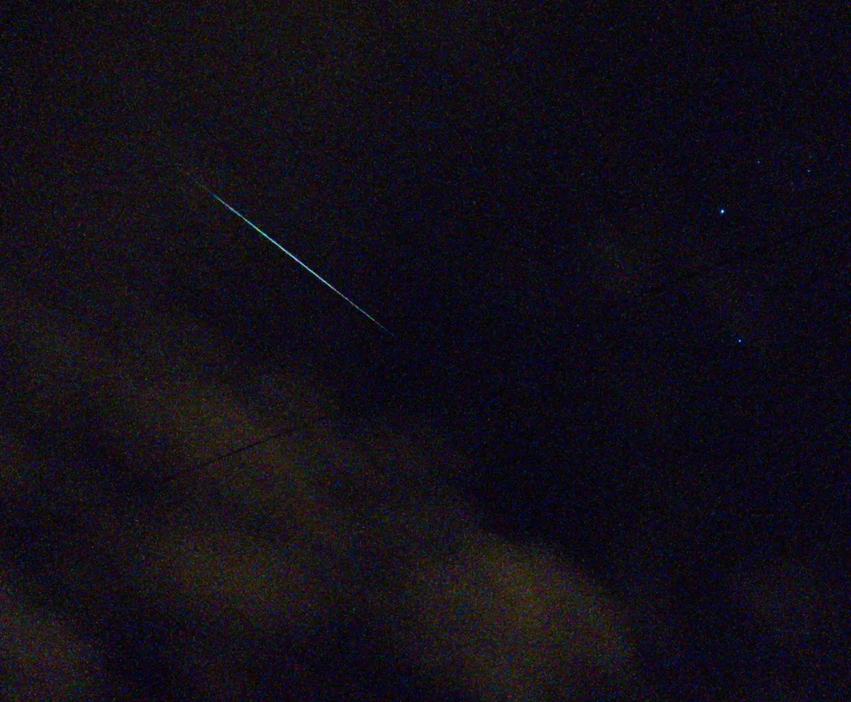 Geminid Meteor by Darren Felgate, Scarborough, UK. Equipment: iPhone, standard camera tripod.